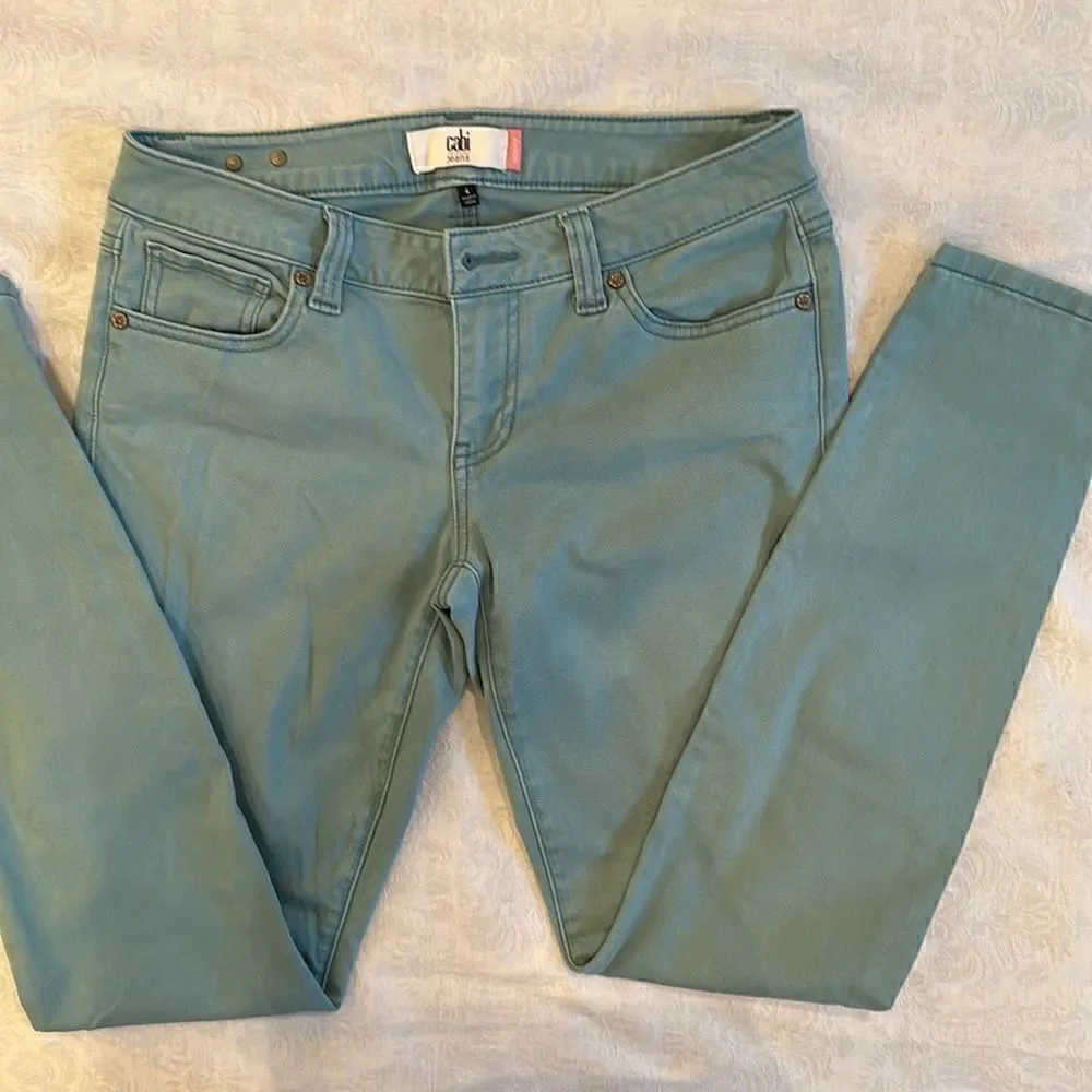 Cabi Jeans Green Skinny Size 4 Style 5169